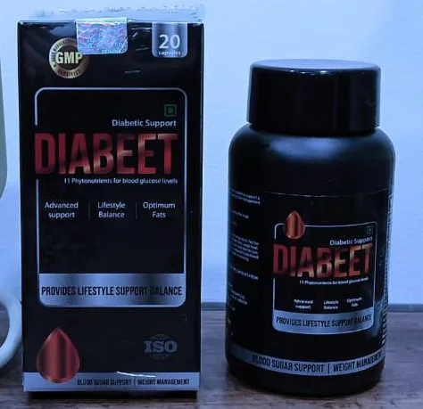 Diabeet box and bottle side by side