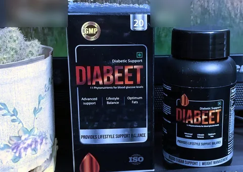 Diabeet box and bottle next to a small cactus