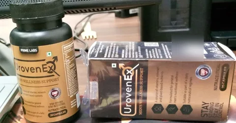UrovenEx bottle and box on a desk